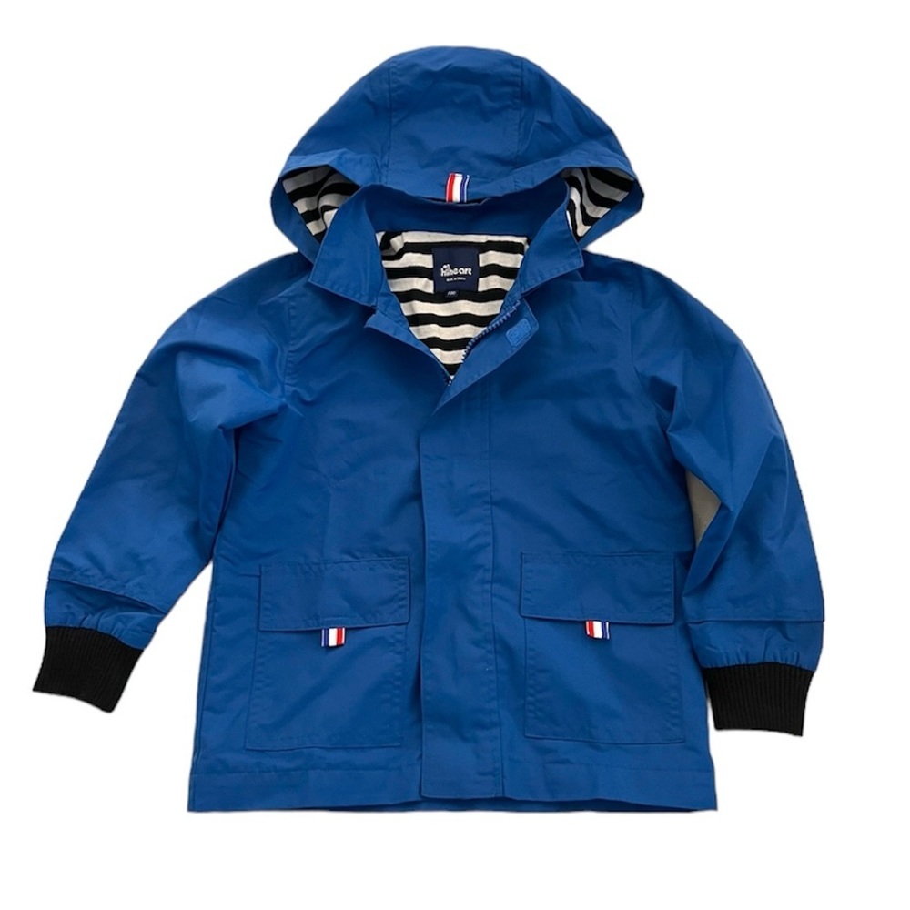 Hiheart Boys Girls Blue Waterproof Hooded Cotton Lined Rain Jacket Size 3T